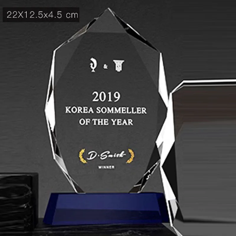 Customized Crystal Trophy, Annual Meeting Employee Annual Meeting Celebration Souvenir Excellent Award Decor High-end Medal, 1Pc