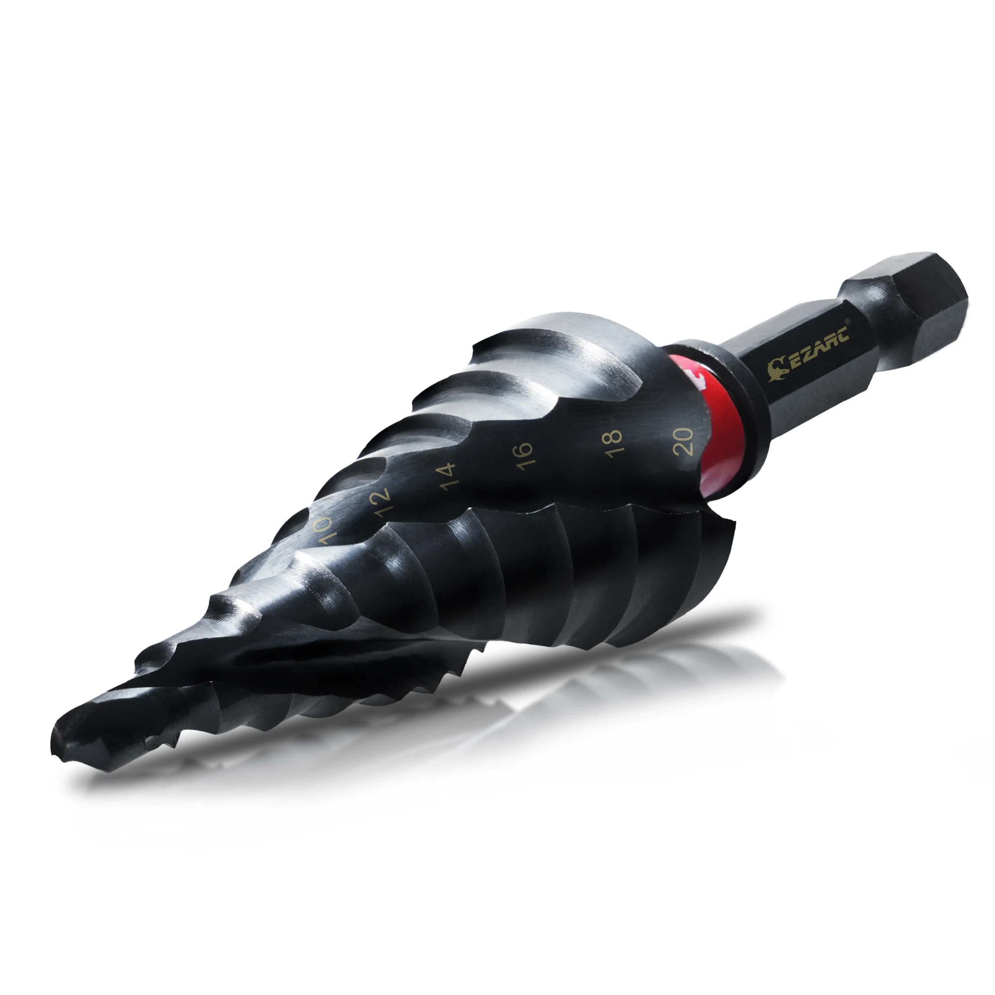 Step Drill Bit for Metal 1PC, 4-20mm M35 Spiral Flute Unibit Step Drill Bit, 1/4" Hex Shank for Metal, Wood, AlTiN Coated