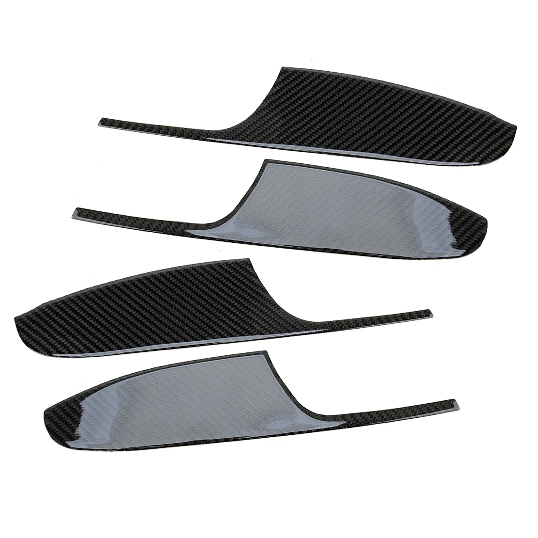 

4Pcs Car Front Rear Left Right Door Armrest Panel Cover Trim Fit For Honda Accord 2013 2014 2015 2016 2017 Black Carbon Fiber