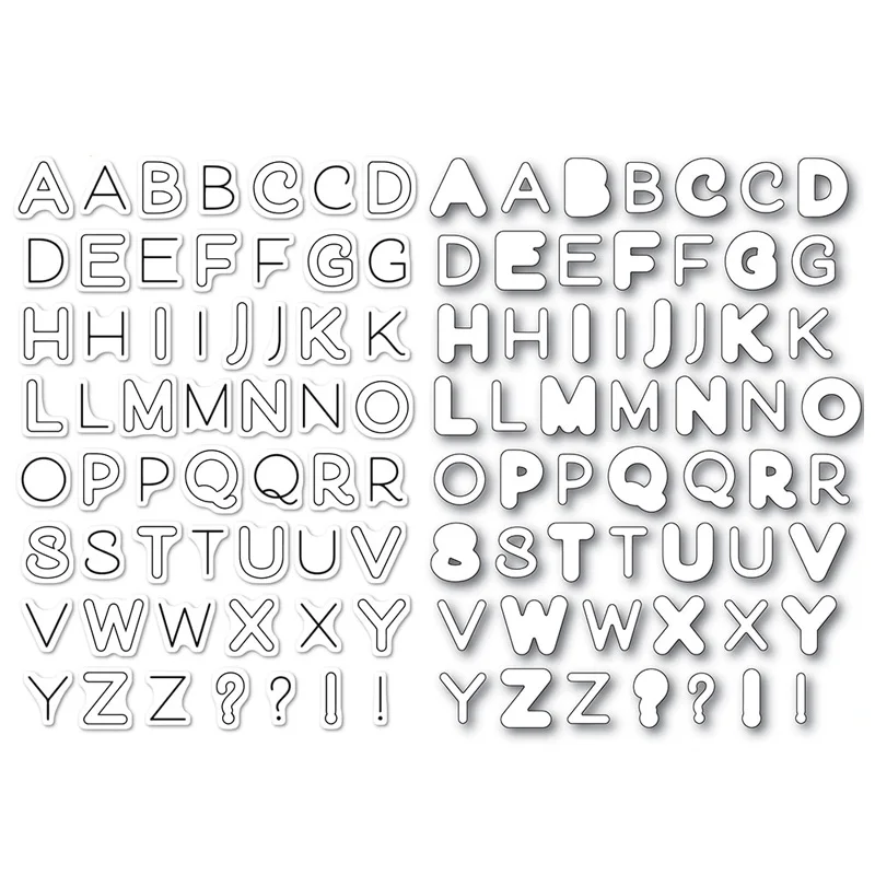 

Alphabet Clear Stamps and Metal Cutting Dies Punctuation Question Mark Stamps For DIY Scrapbooking Photo Album Card Making 01