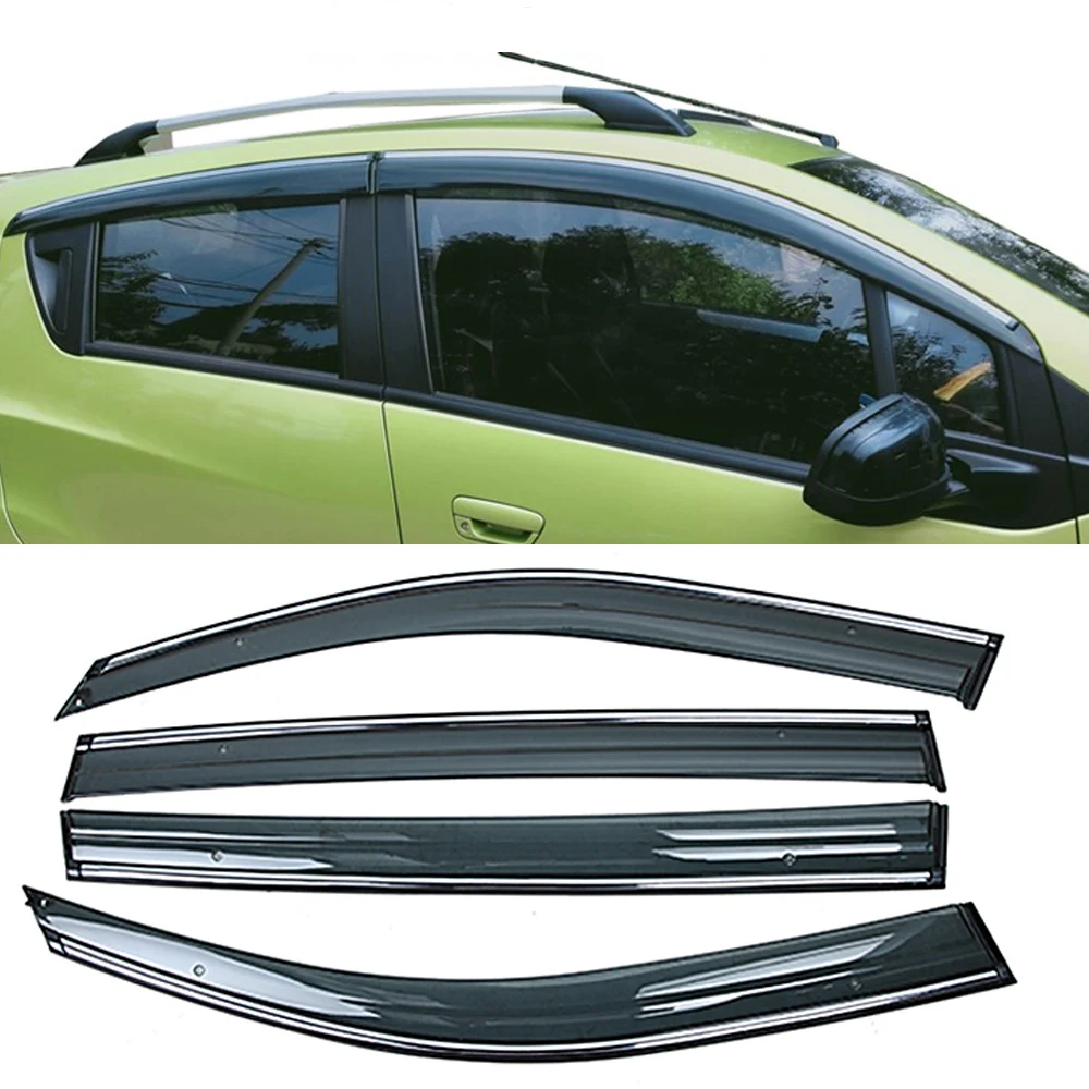 

For CHEVROLET SPARK Matiz Beat M300 2010-2015 Car Window Sun Rain Shade Visors Shield Shelter Protector Cover Trim Frame Sticker