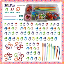 Multicolor Plastic Resin Stitch Markers - 61pcs Knitting & Crochet Clips (101PCS)