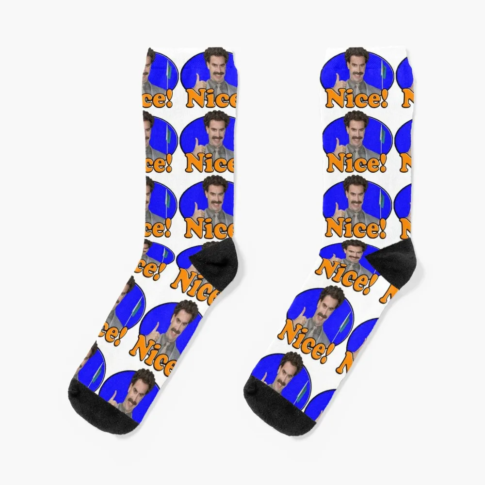

Borat, Nice! Socks cute valentine gift ideas loose sport Women's Socks Men's