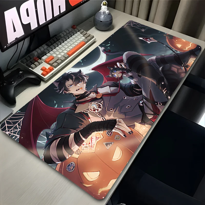 Genshin Impact Wriothesley Mouse Pad Non-Slip Edge locking mousepads Game play mats notebook computer Pad table mat PC carpet 4