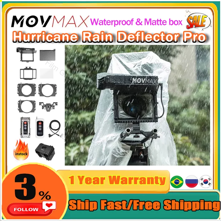 MovmaxHurricaneRainDeflectorProMovielenscamerawaterprooffilm