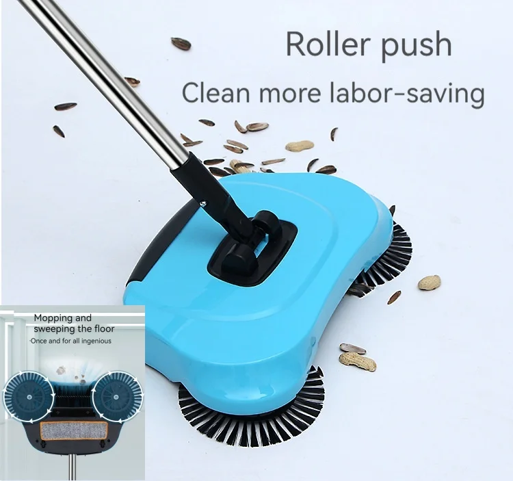 HandPushSweeperVacuumSweepingandMoppingTheFloorWithoutBlind