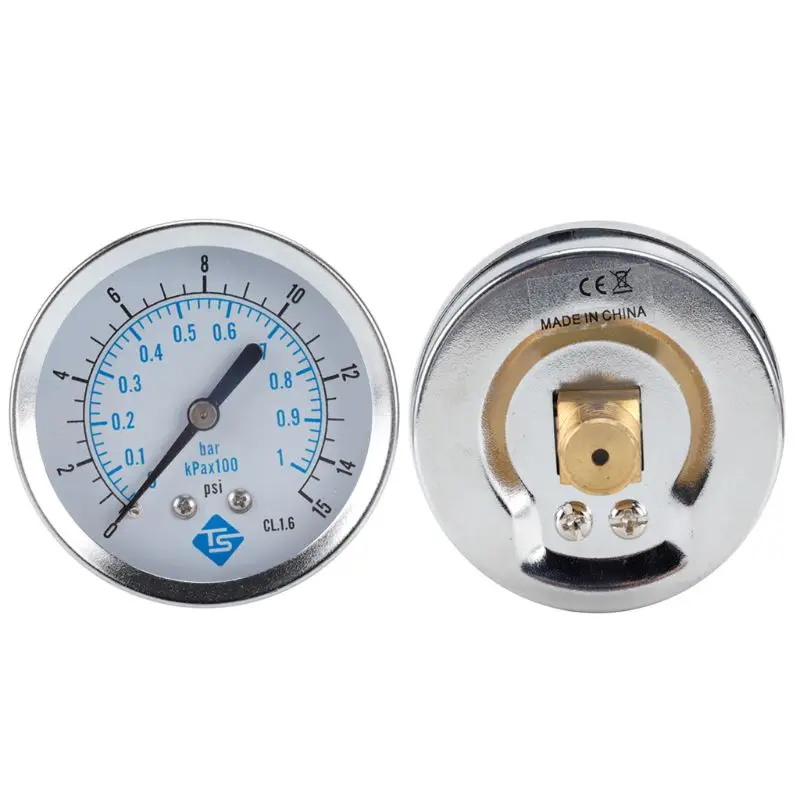 

0-15psi 2" 1/4" NPT Back Mount Pressure Gauge 62mm Dial Typ with Metal Frame DropShipping