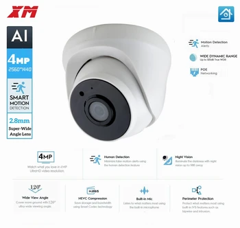 XM HD IP Camera 4.0MP Indoor Audio Dome Cam IR Lens 2.8mm IP CCTV Security Camera Network P2P Android iPhone XMEye View 1