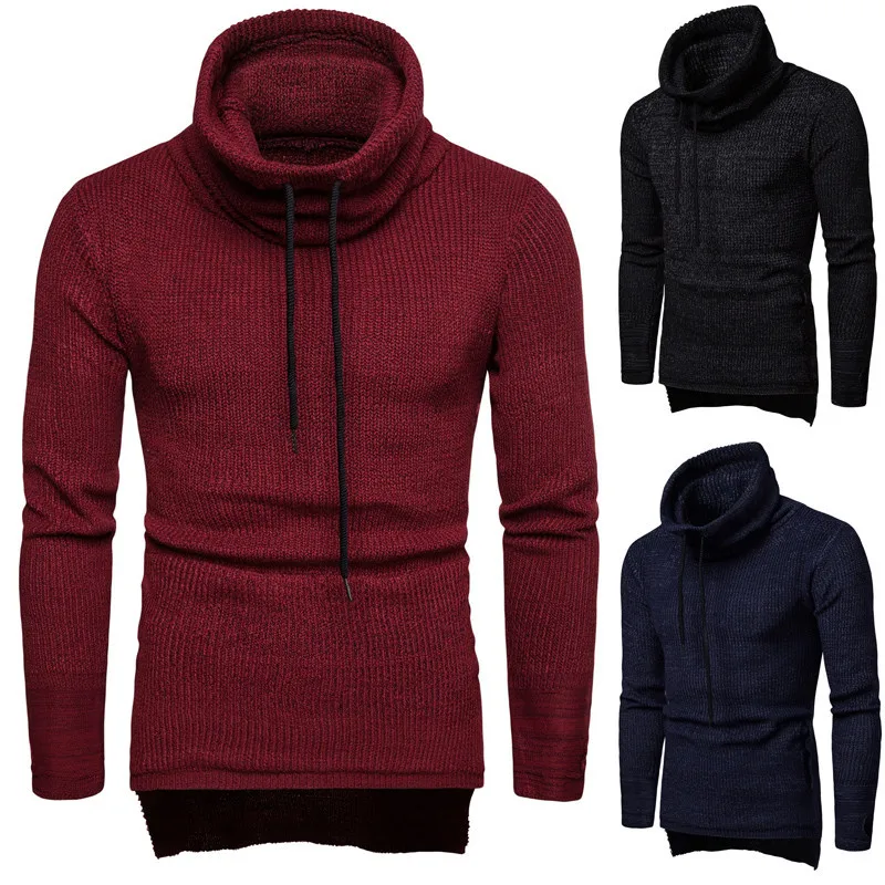 Sweater Men's New European and American Style Thickened High Collar Pullover Wholesale Christmas Shirts Men's Knitwear