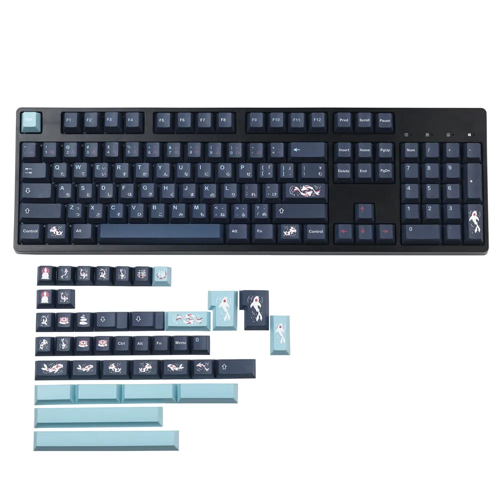 

Колпачки для клавиш GMK Zen Pond 143, колпачки для клавиш с подставкой из ПБТ-краски, колпачки для клавиш с профилем вишни с 2.25U 2.75U 3U 7U, клавиатура ISO Enter