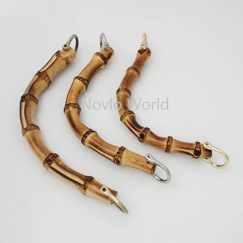 4-10PCS Natural Original Bamboo Bags Handles Horse Shoes Buckles For Women Purses Frame Handbags Making Handcrafted Accessories