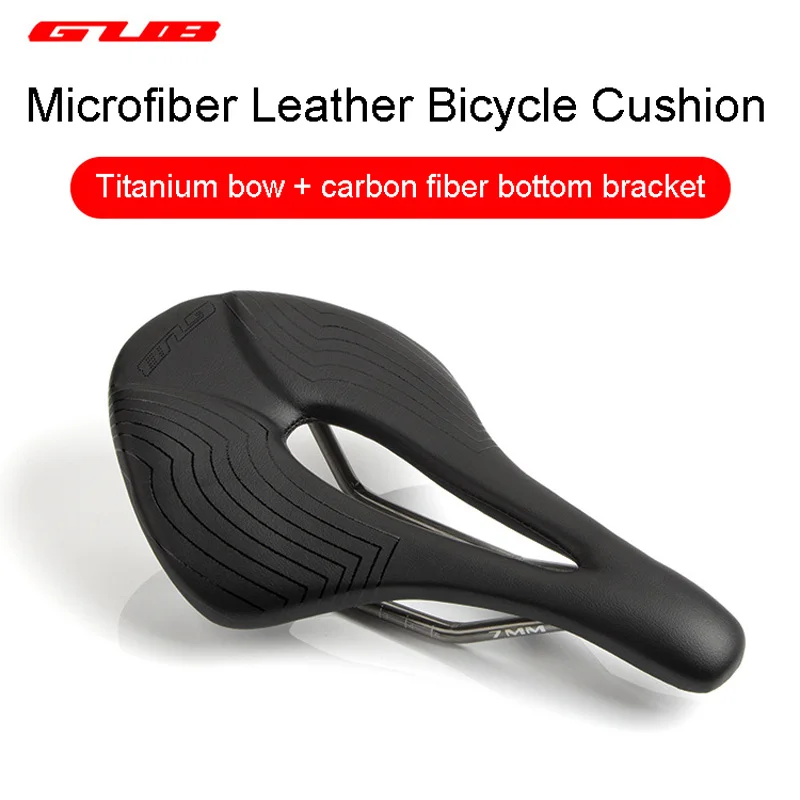 

GUB UltraLight Bicycle Saddle Microfiber Leather 3K Carbon Fiber Base Titanium Alloy Seat Bow Hollow MTB Road Bike Seat Cushion