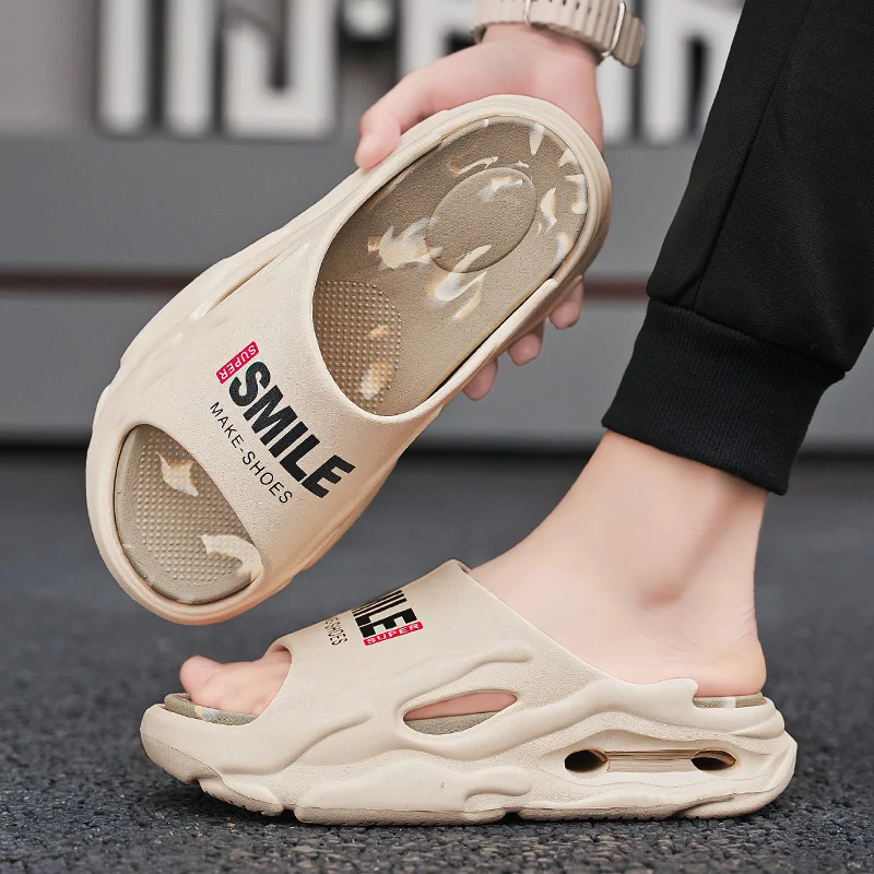 Men Smile Slippers Thick Sole Women Slides Soft Eva Men's Clappers