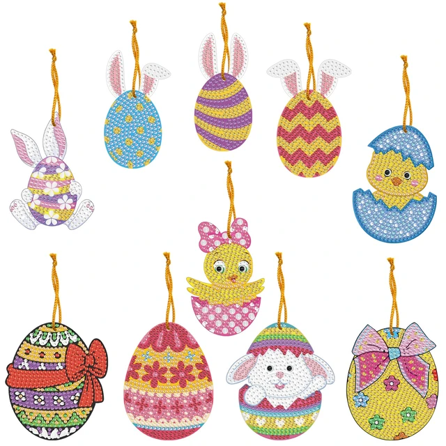 Diamond Painting Keychain Easter Eggs, Egg Crystal Drill