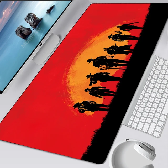 Tapis de souris Xxl rouge pour ordinateur de bureau, accessoire de bureau,  de jeu, moins cher, livraison gratuite - AliExpress