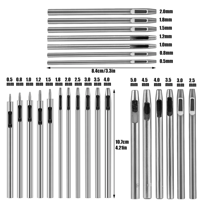 Leather Round Hollow Hole Punching Tool Belt Drilling Steel Leather Puncher Craft Working Accessories 11/13 Pcs leather letter punch leather craft stamps