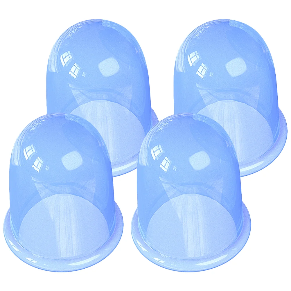 

4 Pcs Silicone Cupping Massage Vacuum Device 4pcs (Blue) Body Massager Portable Suction Relax Major Sucker for