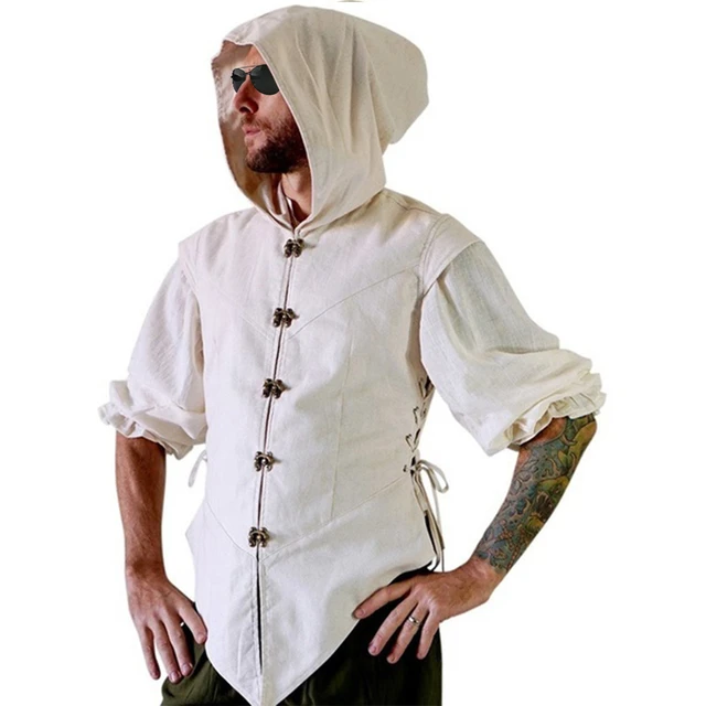 Fashion Mens Cotton Linen Shirt Solid Rope Slim 3/4 Sleeve Ethnic