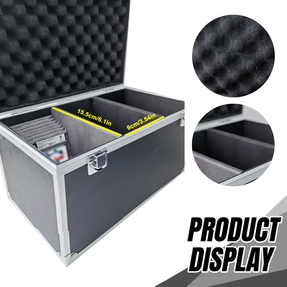 Basketball Card Storage CASEMATIX Graded Card Storage Box - Holds 5 To 9  Slabs, Plastic With Foam Sports Card Holder