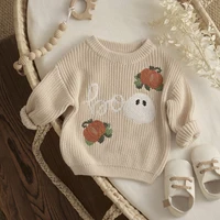 Ma&Baby 0-3Y Halloween Newborn Infant Toddler Baby Girl Boy Sweaters Pumpkin Ghost Long Sleeve Knit Warm Pullover Fall Costumes 1