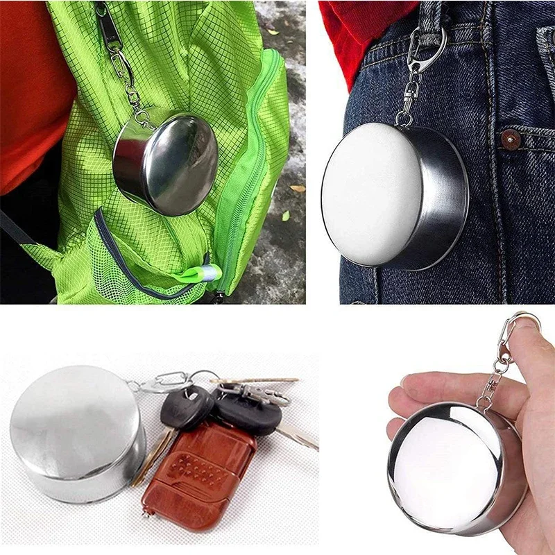 Folding Cup Stainless Steel Folding Cup Portable Outdoor Travel Camping Telescopic Cup