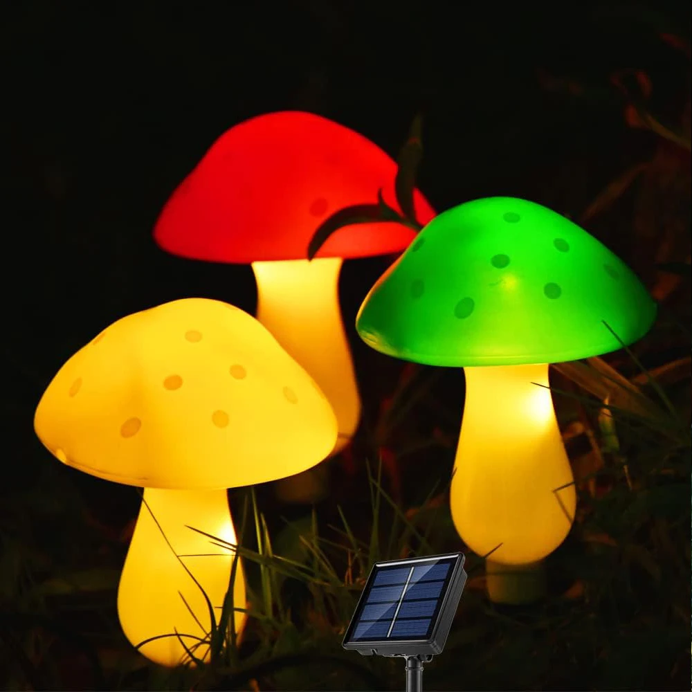 Kyduu 8 Pezzi Lampade Solari a Fungo, Luci Solari a Fiori, Lampade Solari per la Decorazione Esterna, IP65 Impermeabile Luci Decorative da Giardino a Energia Solare,per Giardino,Prato,Cortile,Sentiero