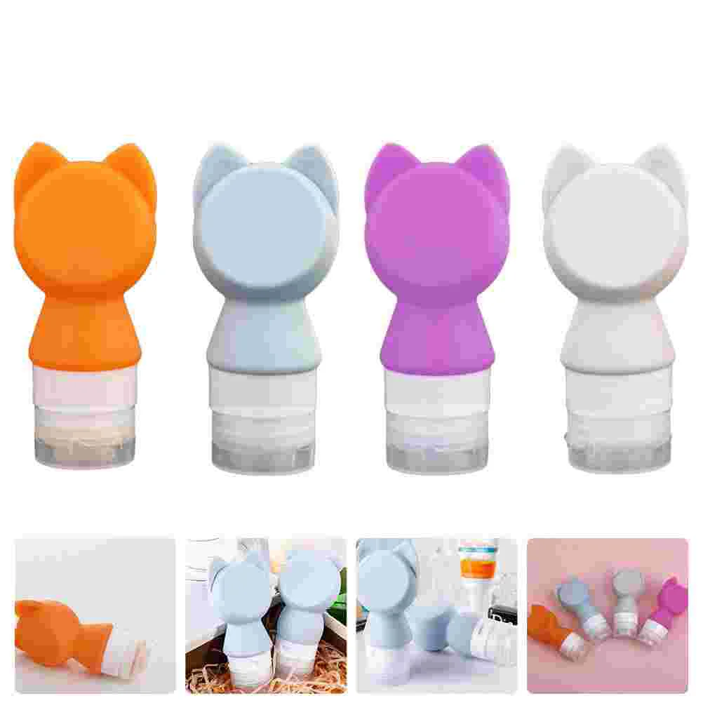 

4Pcs Empty Squeeze Bottles Cap Containers Travel Refillable Bottle Hand Dispenser for Travel Products Cosmetics Shampoo Lotion