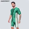 AMORESY Men Glossy Shiny One Piece Triathlon Swimming Running Overalls Road Mountain Bodysuit Racing Cycling Tracksuits Jumpsuit 5