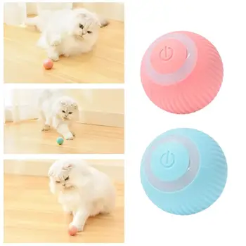 Rechargeable Cat Ball Toy Smart Automatic Rolling Kitten Toys 360 Degree Spinning Ball For Cats Usb Rechargeable Pet Toys 2