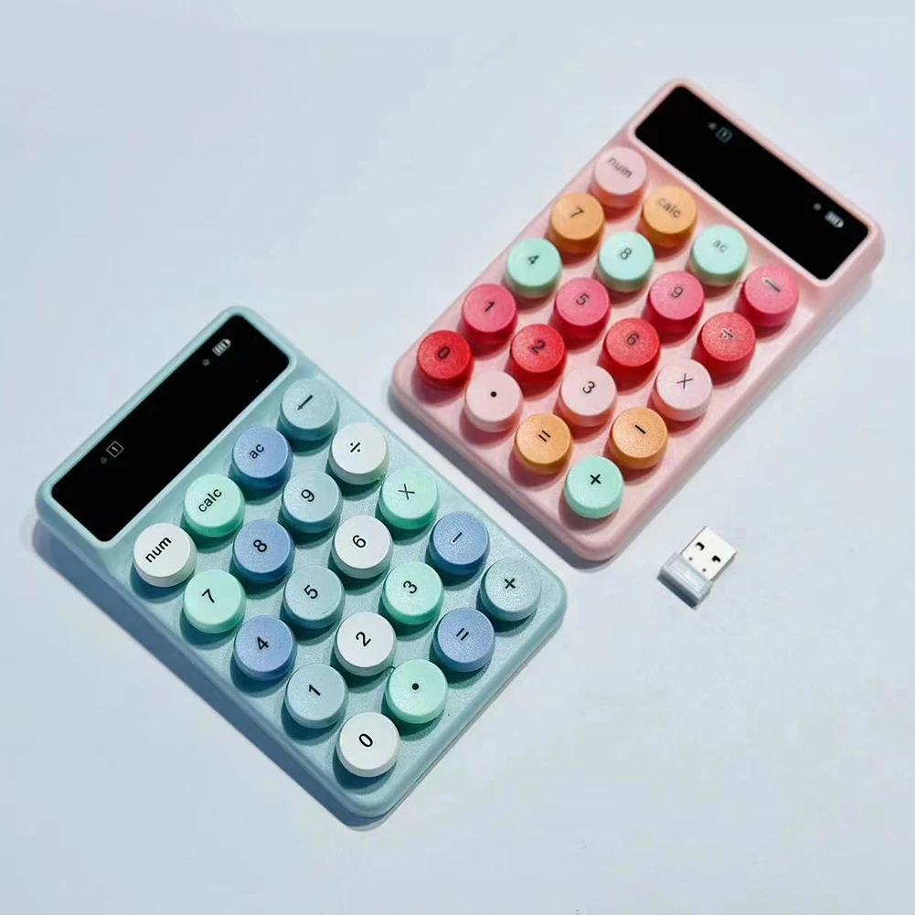 노트북 데스크탑 PC용 무선 숫자 키보드, 2.4G USB 리시버 미니 숫자 키패드, 배터리 전원 숫자 패드, 20 키