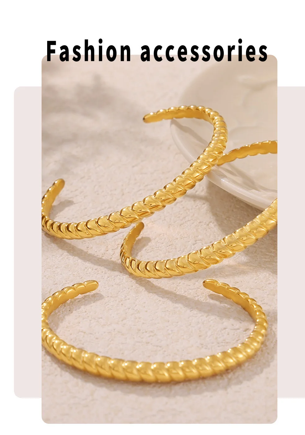 316 Edelstahl Gewinde-Öffnungsarmband Damen Einfaches Vergoldetes Luxus-Armband Wasserdichter Schmuck Zubehör Großhandel – Detail 4