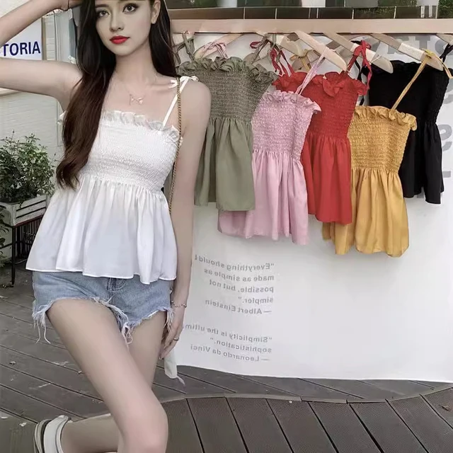 Women Elegant Top Solid Color Fashion Hotsweet Basics Backless Casual Y2k Camis Sexy Clothes 1