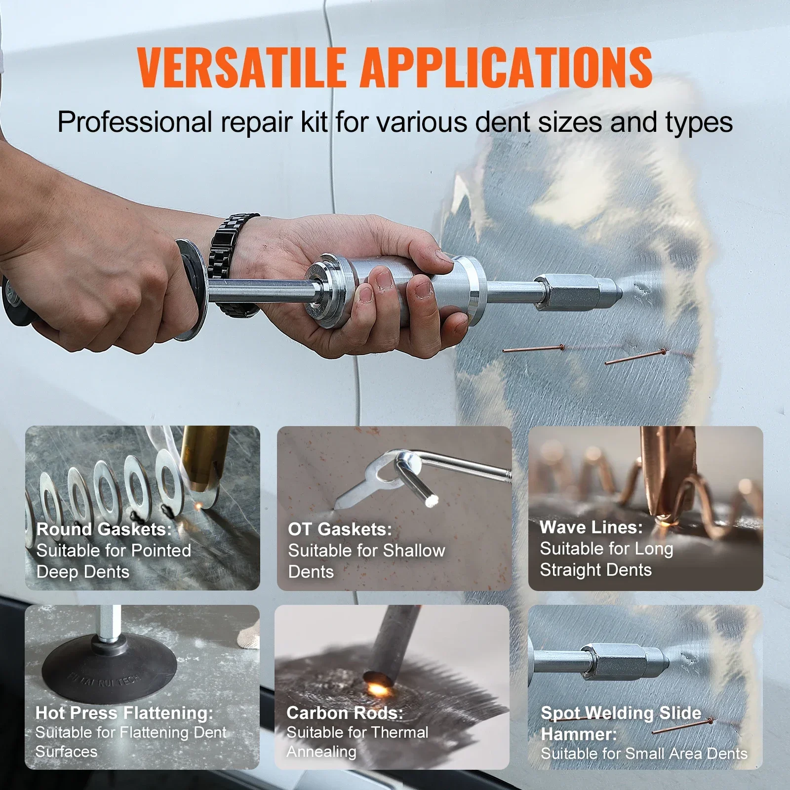 VEVOR Stud Welder Dent Repair Kit 3KW Spot Welder Dent Puller with 6 Welding Modes for Car, Truck, Motorcycle Dent Repair 4