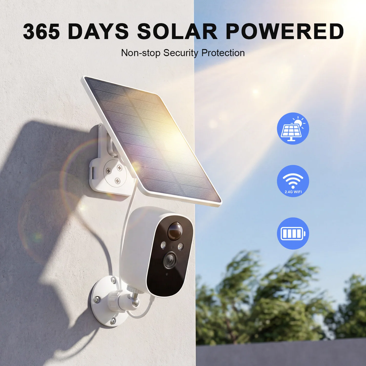 XVIM HD Solar Security Camera 2/4MP Outdoor Wireless 2.4G WIFI Camera Battery Camera Floodlight Color Night Vision Monitor CCTV 2