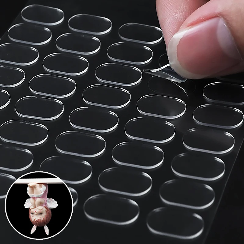 Self Adhesive Glue Pads Removable Double Sided Gel Dots For Action Figures Poster Dolls Wall Hanging