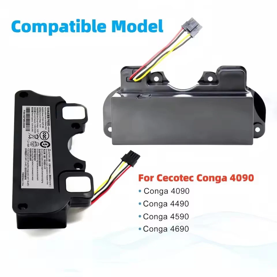 Replacement Battery for CECOTEC CONGA 4090 4490 4590 4690 Robot Vacuum Cleaner Accessories Spare Parts Tool 14.8V 12800mAh