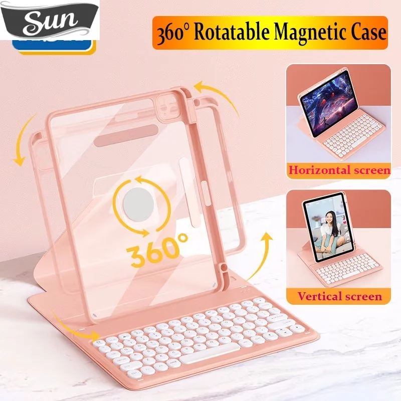 Per Samsung Galaxy Tab S9 11 2023 Cover Per Tastiera Con Rotazione Per Samsung Galaxy Tab S9 Plus 12.4 "2023 Acrilico Trasparente