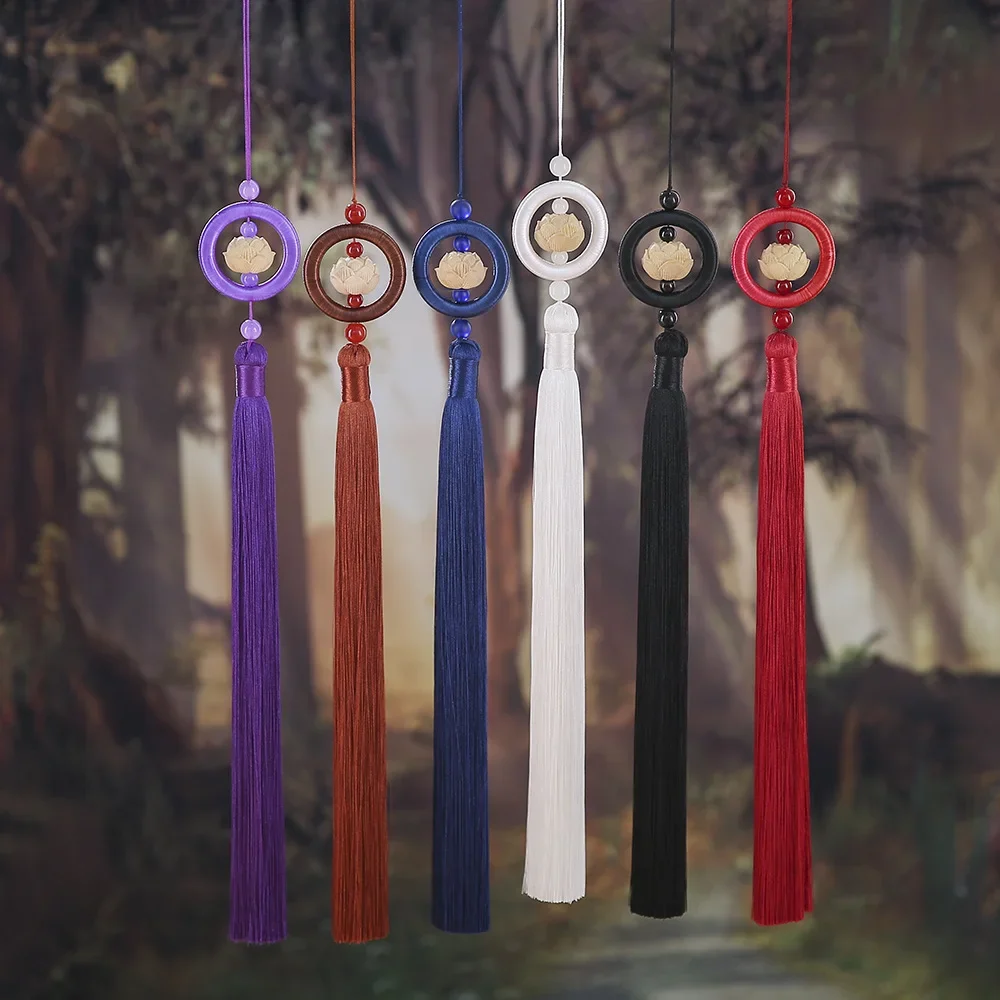 매우 긴 술, 아름다운 단색, 장식 펜던트, DIY 수공예 액세서리, 구슬 프린지, 37cm