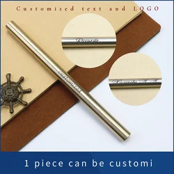High Quality Pure Copper Gold Gel Pen custom text Classmates colleagues friends exclusive gift pen free refill