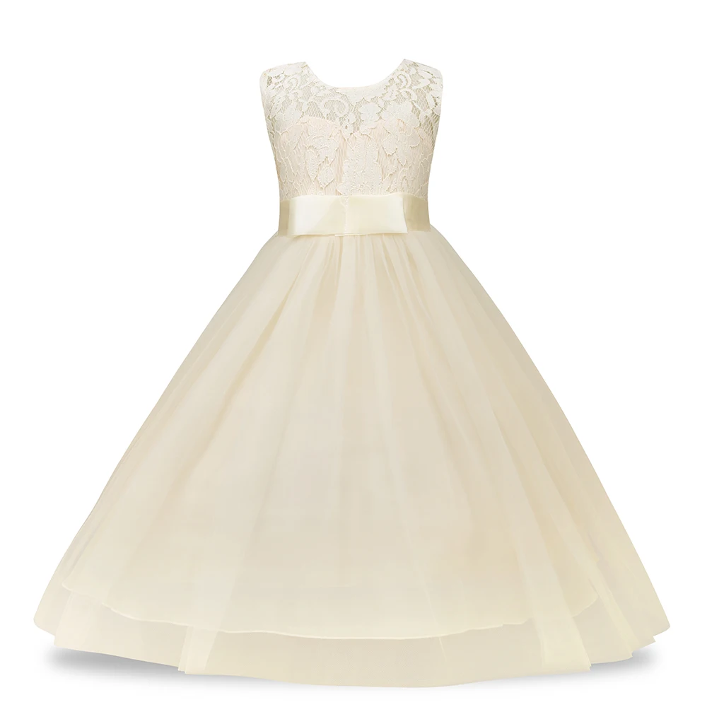 Kids Girls Dresses Princess Bridesmaid Pageant Birthday Party Clothing Wedding Dress Children Sleeveless Costume Flower Dresses