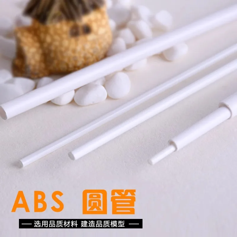 100Pcs/Set ABS Round Tube Plastic Hollow Tube Diameter 2/3/4/5/6/8/10mm DIY Handmade Sand Table Material Model Building 25/50CM
