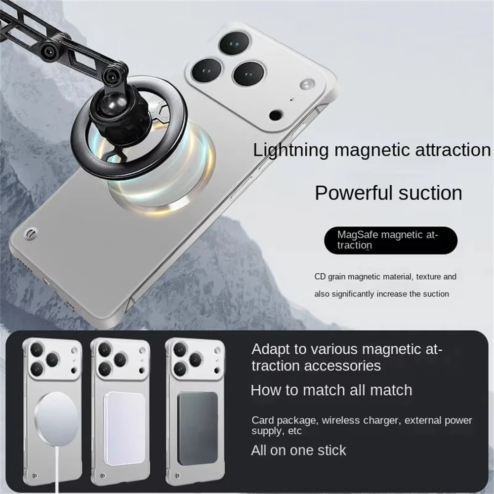 Ultra Thin Matte Frameless Phone Case with Magnetic Wireless Charging Compatibility