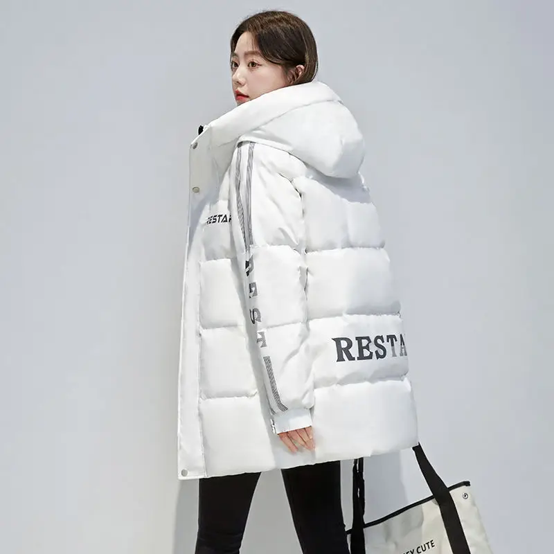 White Duck Down Jackets for Women Button Down Jacket High-end Intensification New Medium-length Women's Coat Woman Winter Coat