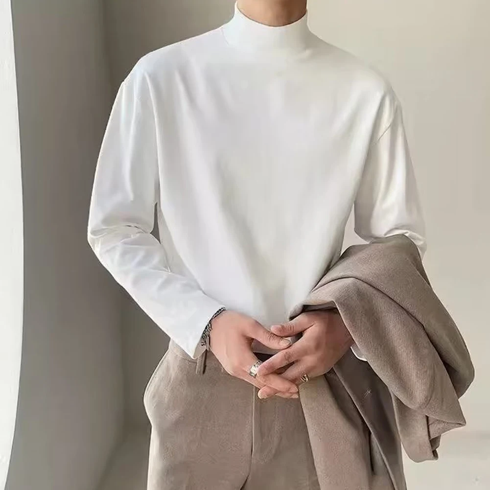 

Fashion Men's Warm Fleece Thermal Underwear Tops Solid Color Jumper T-Shirt Long Sleeve Men Pullovers Undershirt