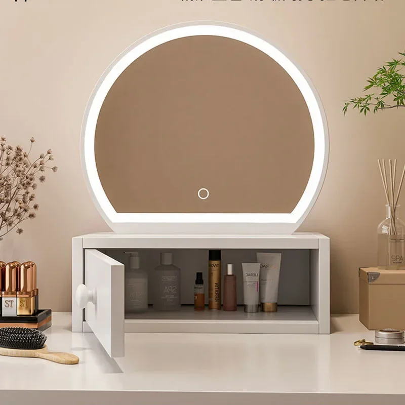 

Modern Round Mirror Makeup Led Jewelry Storage Decorative Mirrors Free Shipping Nordic Style Espejo Joyero Room Decoration