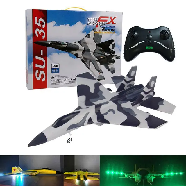 Hot SU-35 RC Remote Control Airplane 2.4G Remote Control Fighter Hobby Plane Glider Airplane EPP Foam Toys RC Plane With Light 1