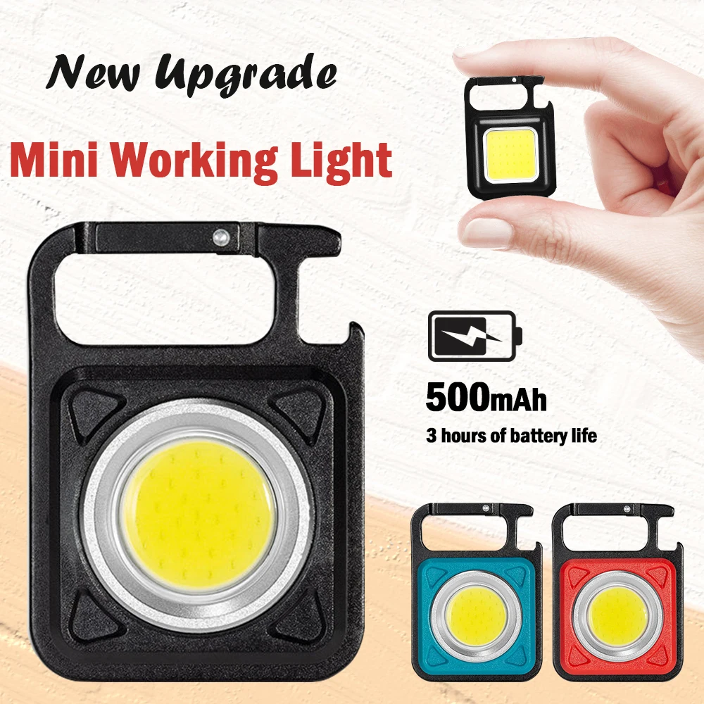 Mini Cob Led Keychain Flashlight Rechargeable Led Keychain Light
