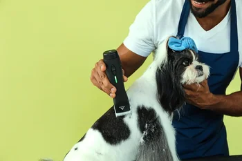 Detachable Blade Clipper Cordless Animal Dog Grooming Removable Lithium Ion Battery Charge Light Black 4