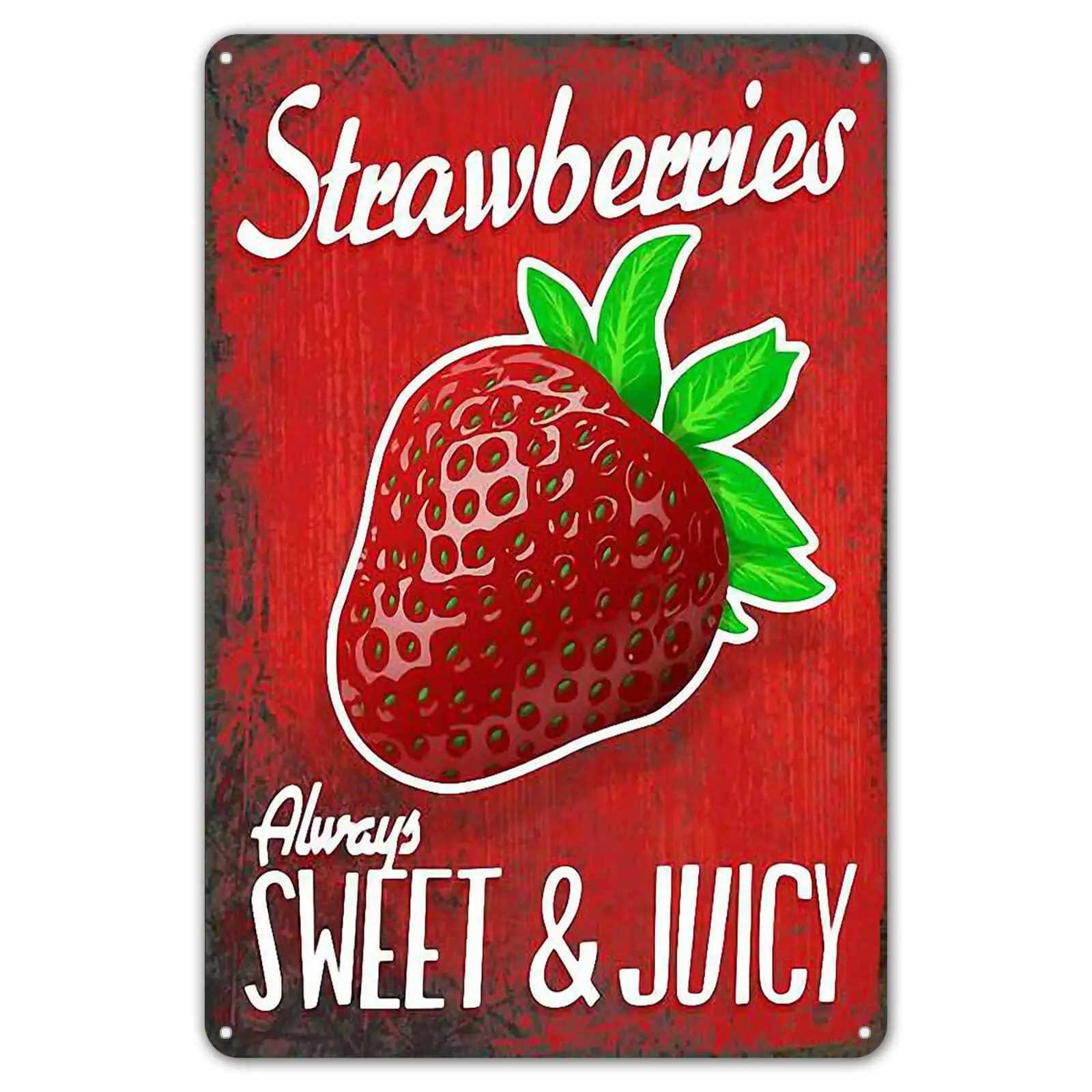 ZYPENG, винтажные искусственные Ягоды клубники, забавные фрукты, овощи, сладкое летнее настенное украшение, домашний декор, новинка, Оловянное металлическое изделие