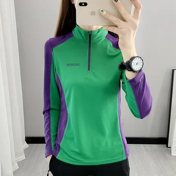 M-4XL 여성용 야외 속건성 베이스레이어 스포츠 상의, 긴팔 러닝 셔츠, 캠핑 등산 하이킹 요가 피트니스 재킷